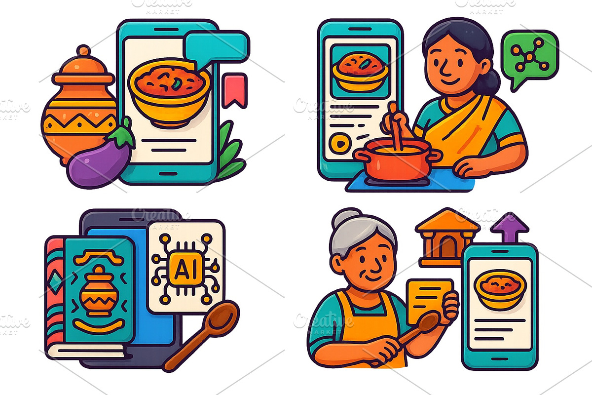 Cooking app experience with, a Food Illustration by ZinetroN