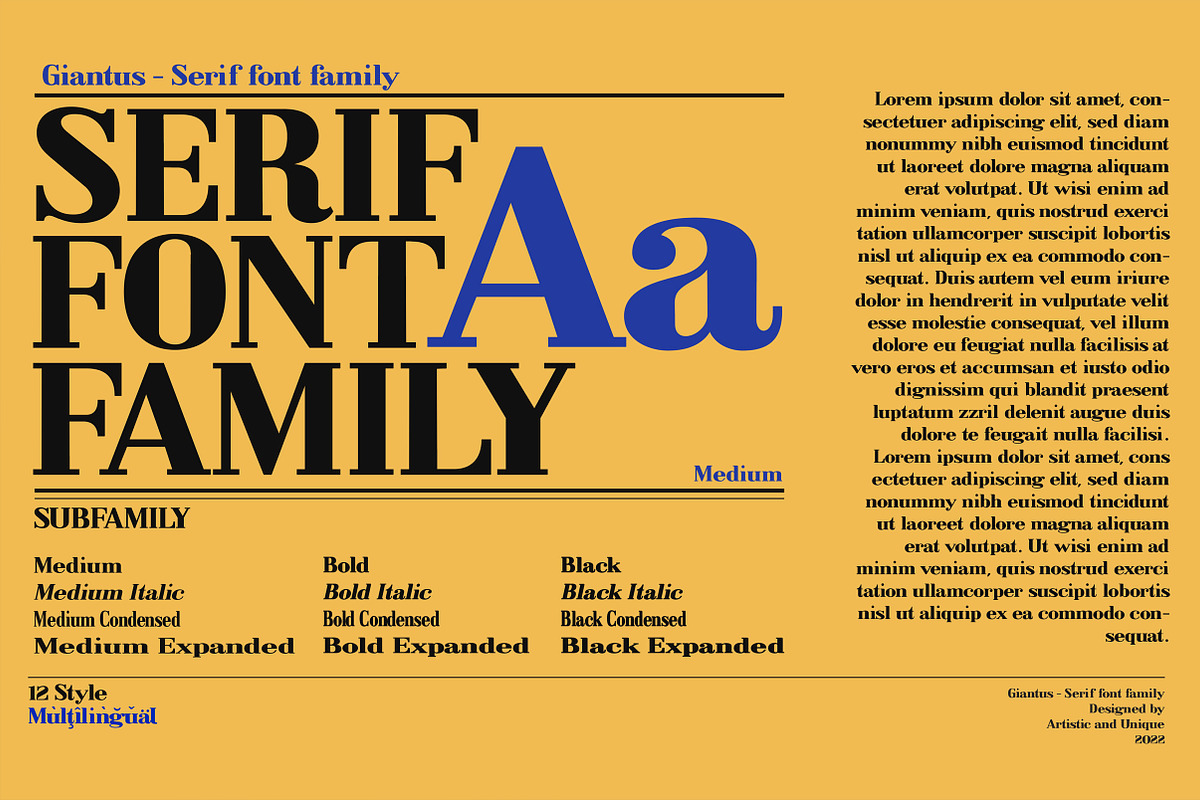 Giantus - Serif font family, a Serif Font by Artistic & Unique (Photo 8 of 13)