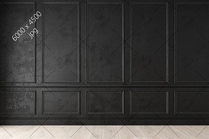 Black empty interior. Mockup.