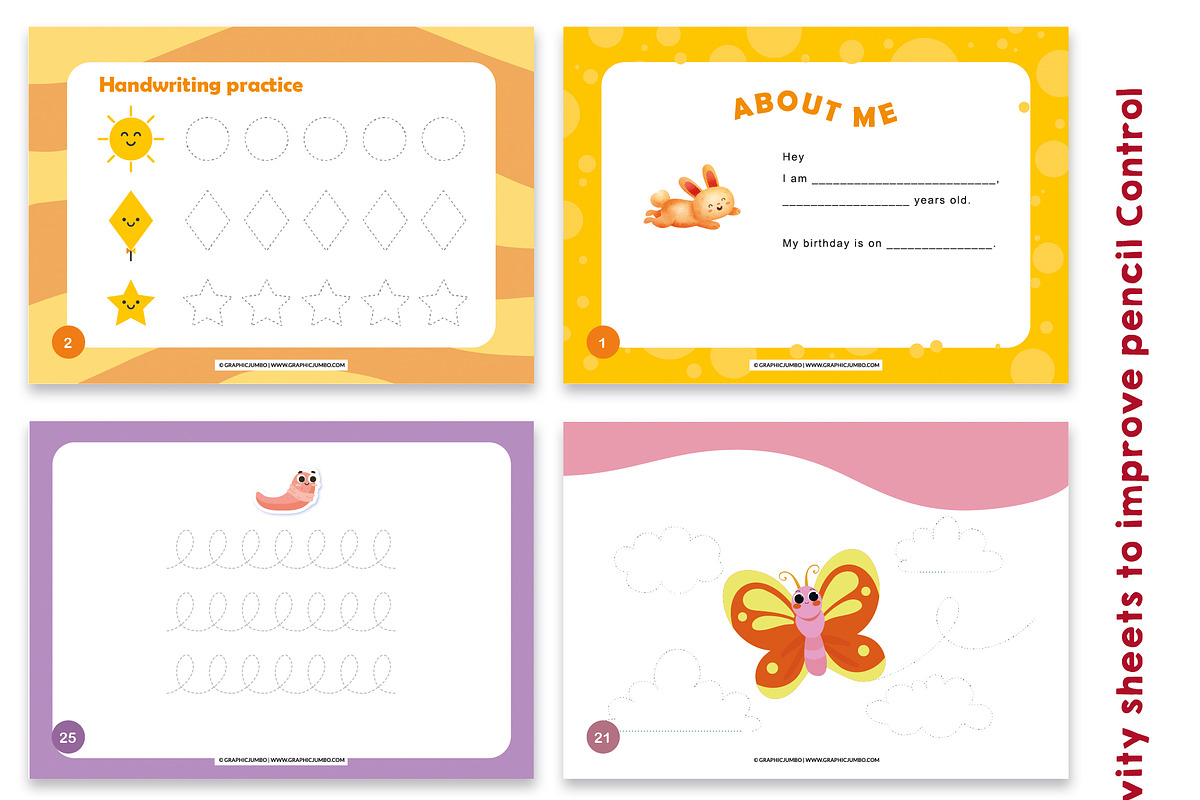 25 Tracing Practice Sheet Activities, an Education Illustration by Design Unique (Photo 8 of 8)