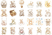 Watercolor Beige Teddy Bear Nursery, an Illustration by Sublimation Artist (Thumbnail 2 of 6)