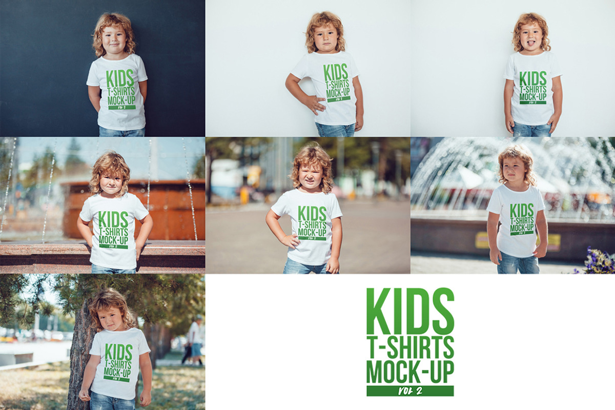 Kids T-Shirt Mock-Up's Mega Bundle, a Shirt Mockup by Freeman Studio (Photo 6 of 12)
