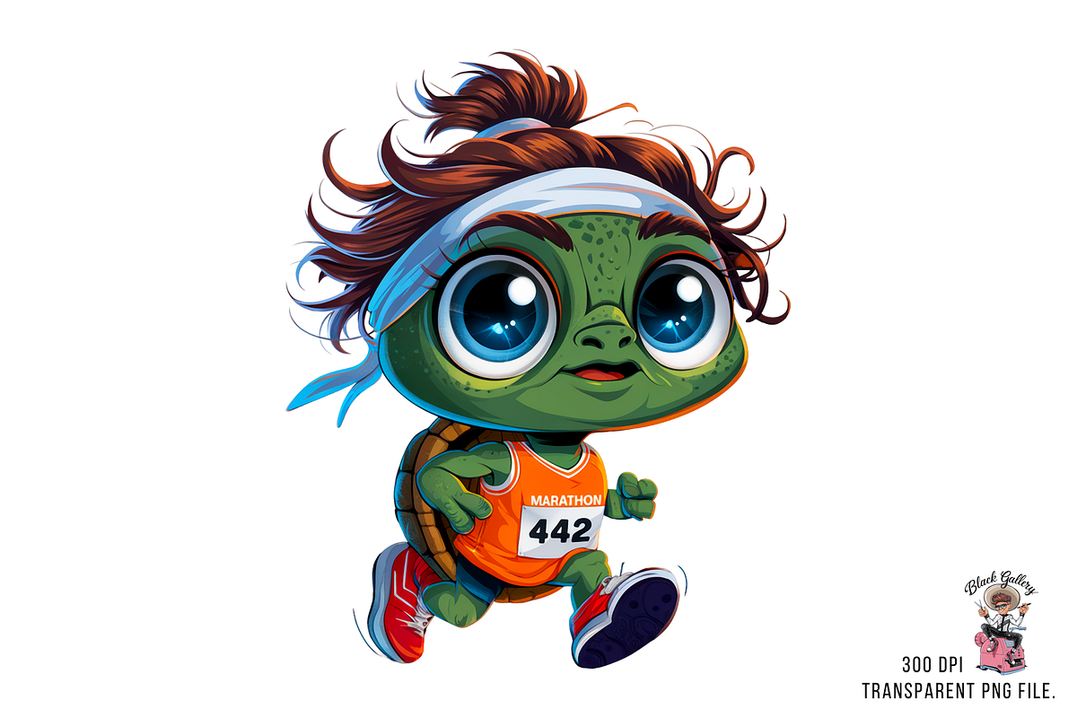 Sea Turtle Sport Runner PNG Bundle, a Graphic by Clipart Bloom (Photo 6 of 16)