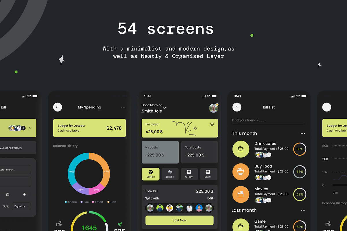 E-wallet UI Kit | Split Bill Mobile, an UI Kit Template by Muhammad_Ahmad (Photo 2 of 6)