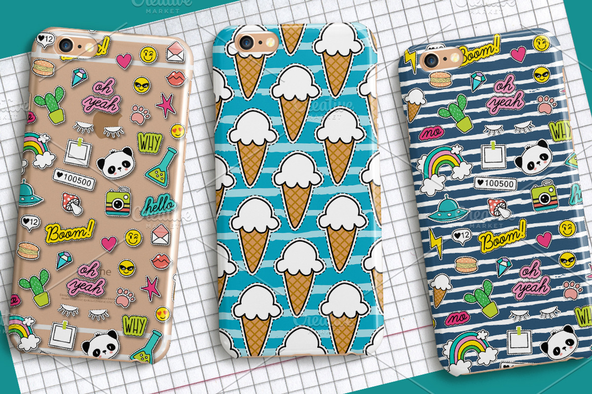 Pop Art 80's patches + 10 patterns, a Pattern Graphic by Hala (Photo 2 of 4)