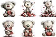 Whimsical Teddy Bear Valentine PNG, an Illustration by CraftArtStudio (Thumbnail 3 of 6)