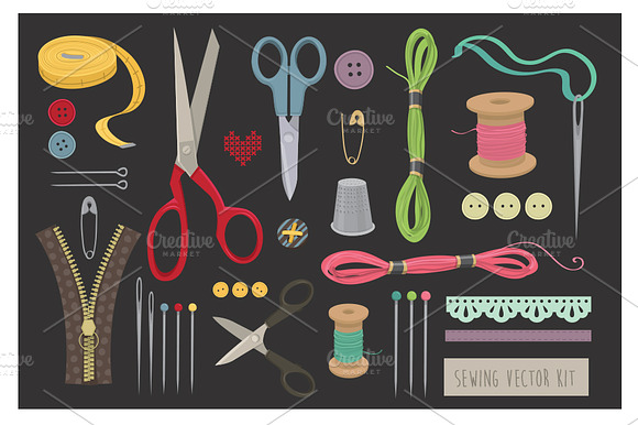 Sewing vector kit preview 4