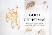 Gold Christmas Images & PSD Mockups, a Print Template by Kreanille Design (Thumbnail 1 of 3)