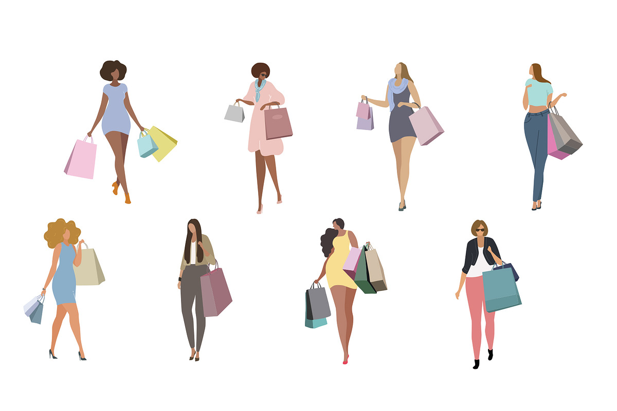 Girls on shopping, a Person Illustration by lemonoff