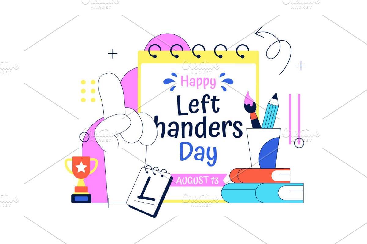 10 International Left Handers Day, a Person Illustration by denayunebgt (Photo 4 of 4)
