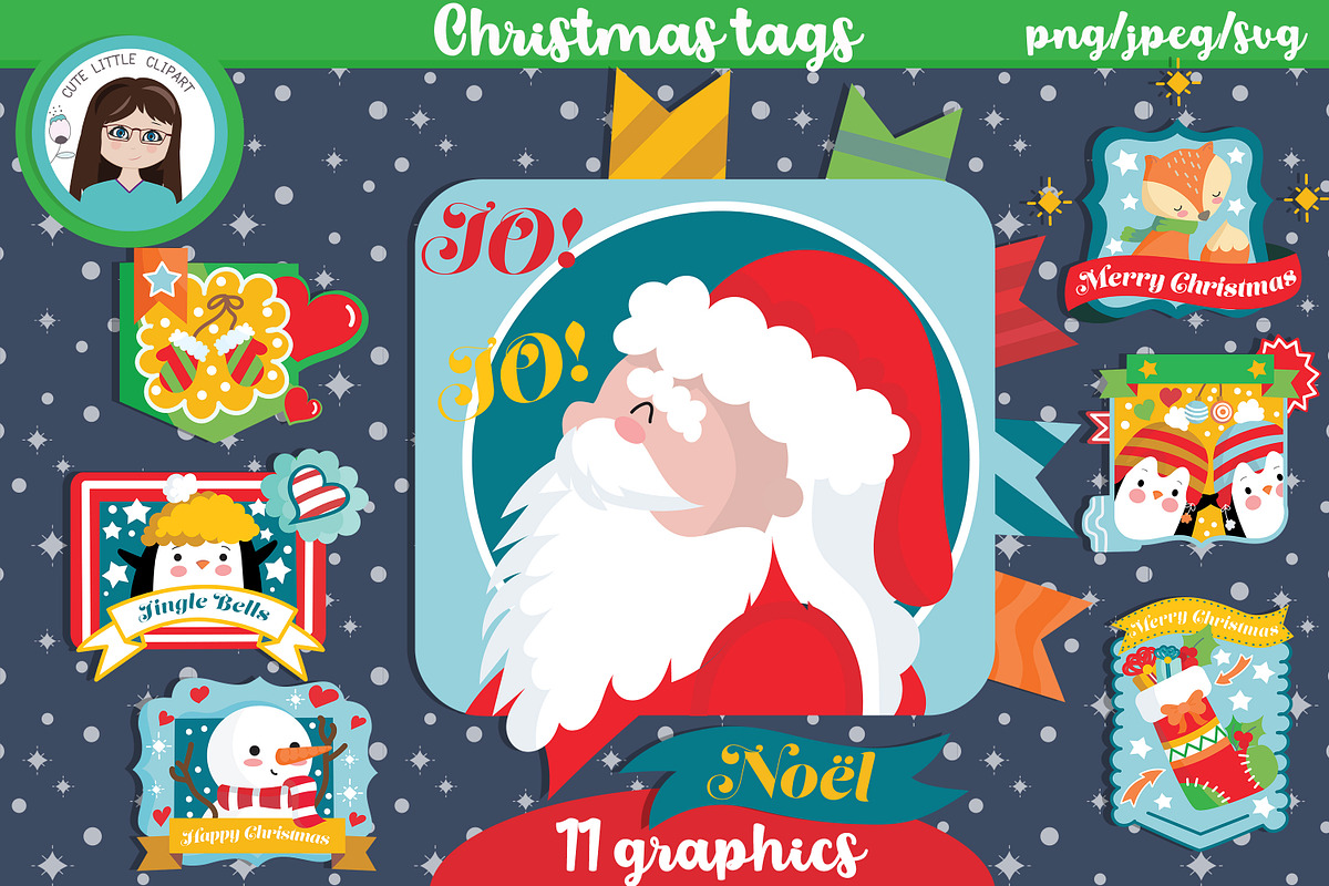 Christmas tags, an Illustration by Cute Little Workshop (Photo 2 of 3)