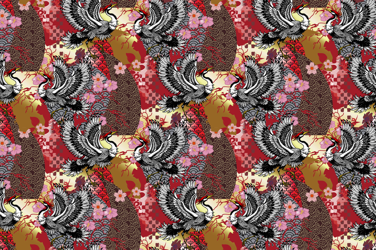 Crane. Seamless abstract pattern, a Pattern Graphic by Designs by Helen Trupak (Photo 1 of 3)