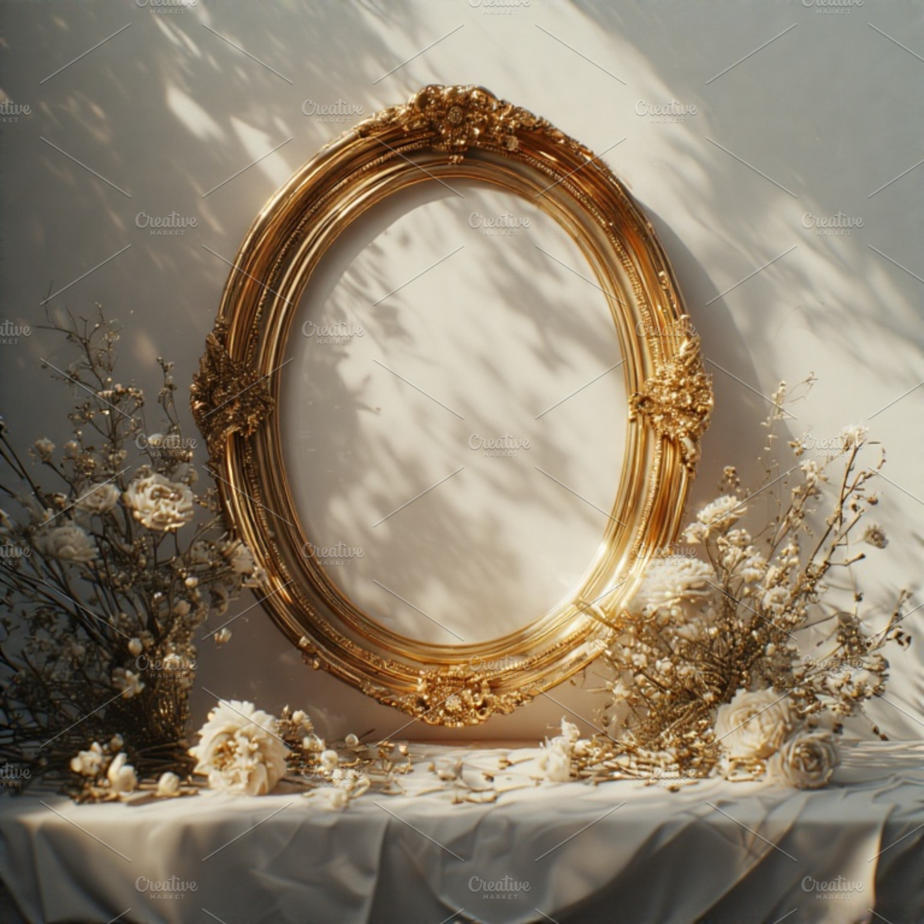 Gold frame stock image, an Abstract Photo by ComfortQ