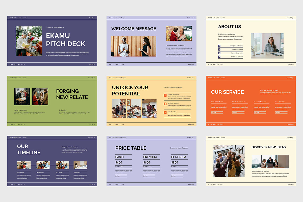 Ekamu : Pitch Deck Powerpoint, a Presentation Template by Punkl Camp (Photo 2 of 9)