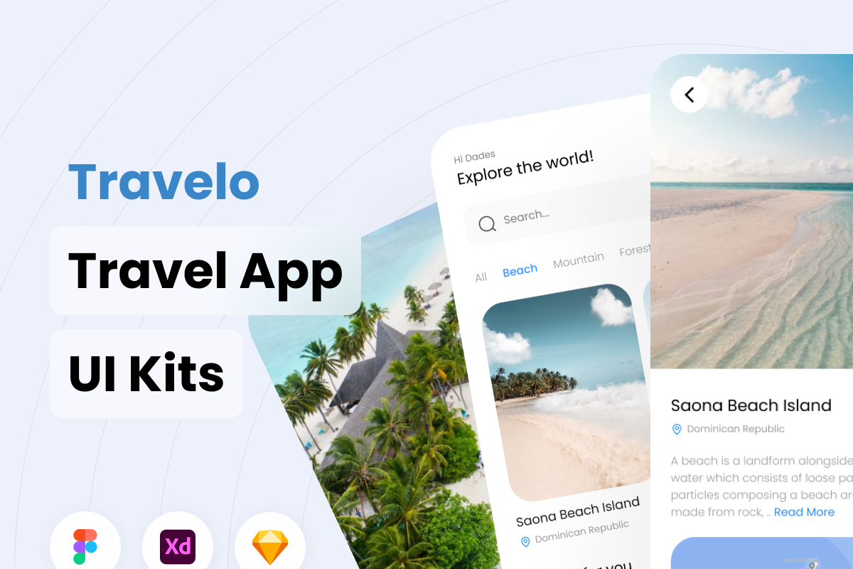 Travel App, an UI Kit Template by udacreative_id