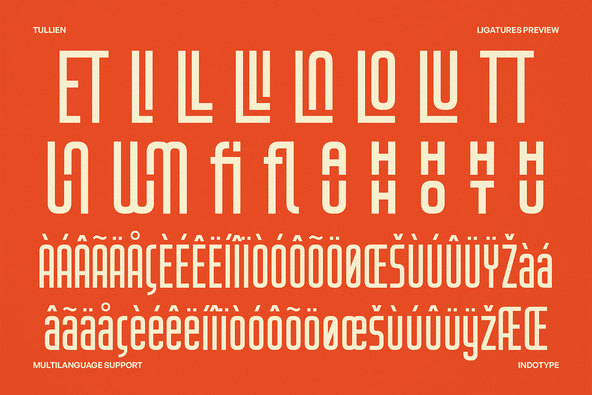 Tullien - Geometric Interlock Sans, a Font by Indotype Foundry (Photo 2 of 10)
