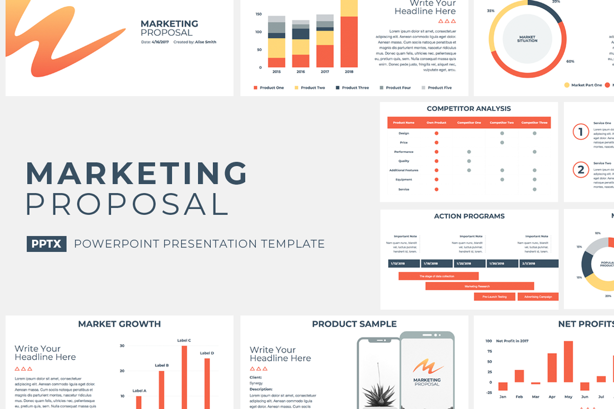 Marketing Proposal PowerPoint, a Presentation Template by JetzTemplates (Photo 1 of 8)