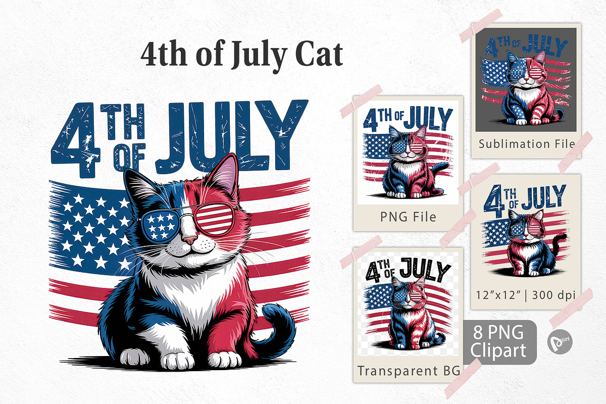 4th of July Cat, a Graphic by Artnoy (Photo 1 of 5)