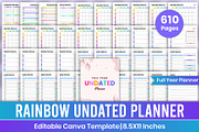 Rainbow Undated Planner (Full Year), a Stationery Template by Mustafiz (Thumbnail 1 of 10)