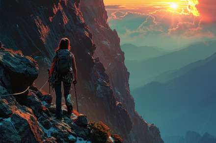 climber in the mountains, a Photo by Pictures for you!!!!!!!!!