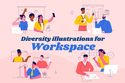 Diversy - Diversity at Work Set, a Work Illustration by Illustraly Design (Thumbnail 2 of 8)