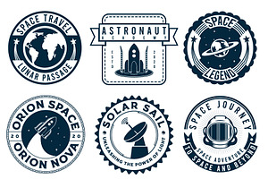 Space and Astronaut Badges, Logos., a Branding & Logo Template by Billah Hub