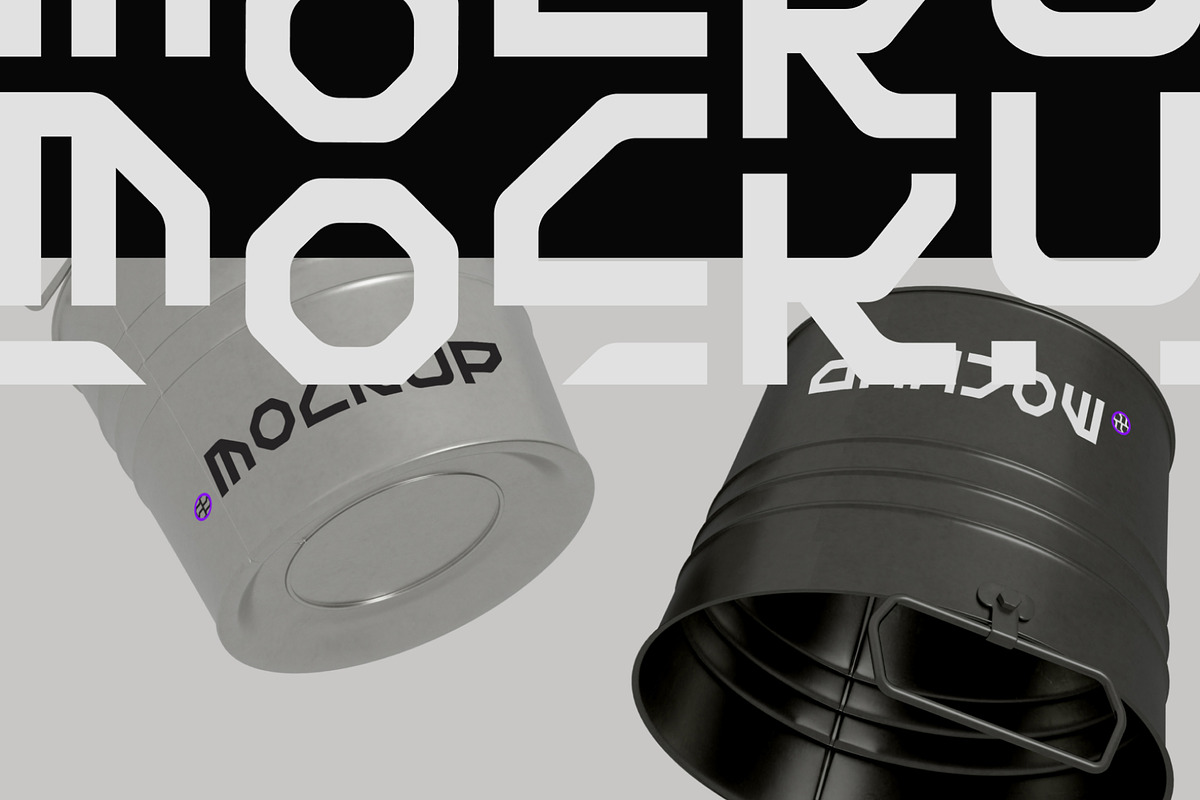 Metal Bucket Mockup, a Household Mockup by hiddemaru (Photo 3 of 4)