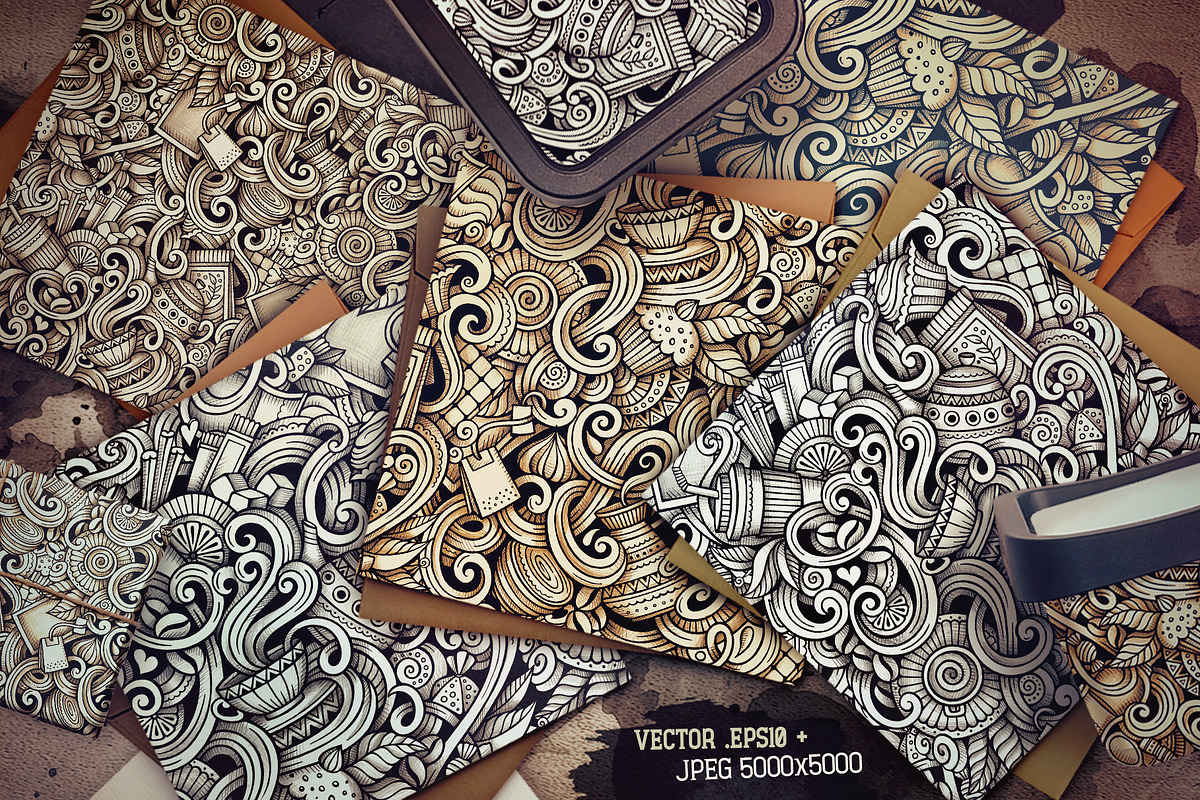 Coffee Graphics Patterns, a Pattern Graphic by BALABOLKA (Photo 2 of 6)