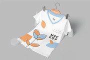 Half Sleeves V-neck T-shirt Mockups, a Shirt Mockup by megostudi0 (Thumbnail 2 of 6)