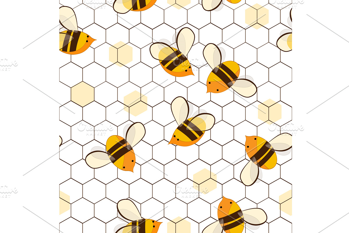 Cute cartoon honey bees on, an Animal Illustration by Toltemara