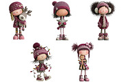 Quirky Christmas Cute Girl Clipart, an Illustration by Craft Nest (Thumbnail 7 of 8)