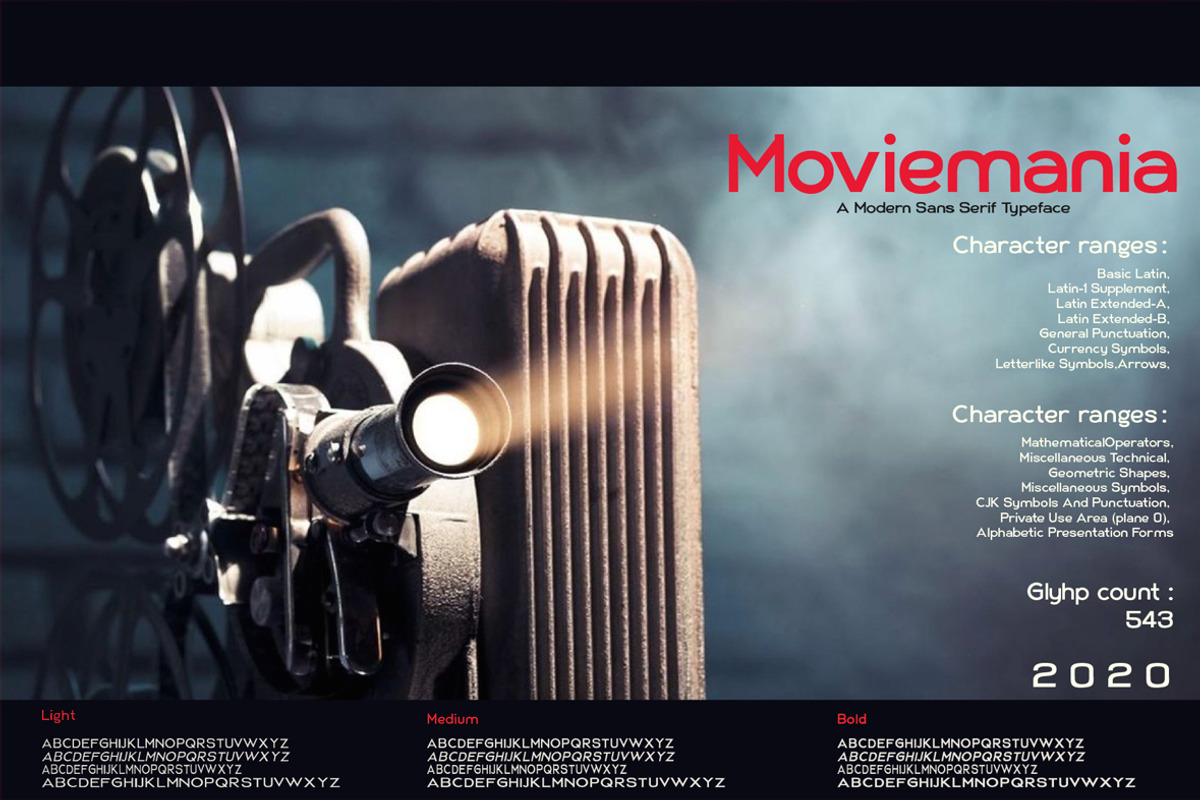 Moviemania - Sans Serif Font Family preview 3