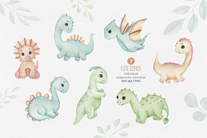 Cute Dinosaurs Set. Little Fidgets.