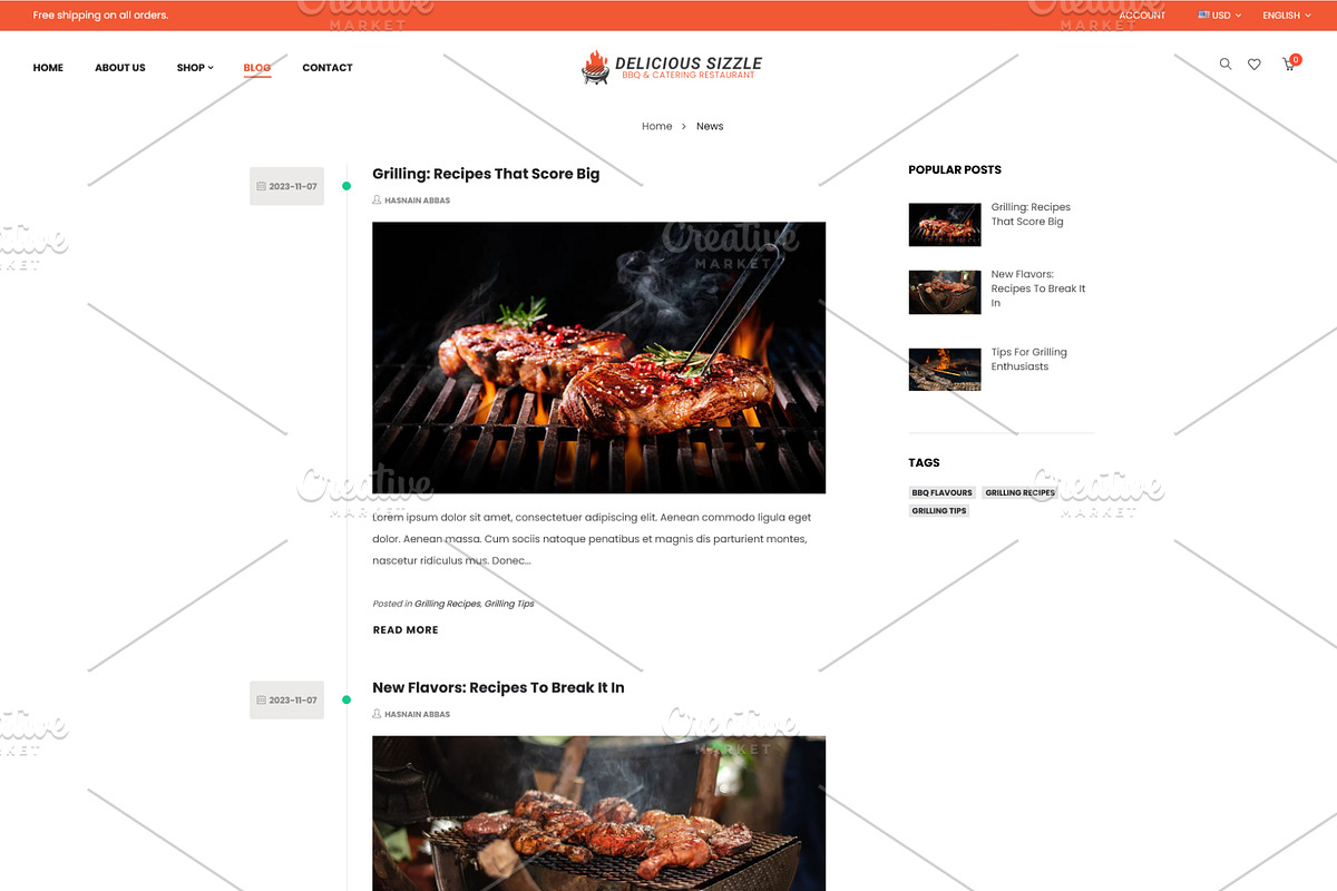 BBQ Grilled & Catering Shopify Theme, a Shopify Template by HasnainDEV (Photo 4 of 4)