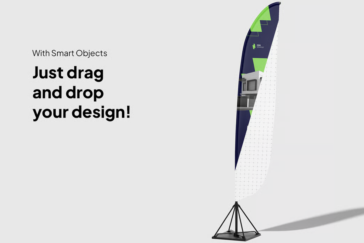 Flag Banner Outdoor Mockup, an Advertising Mockup by graphicsauce (Photo 2 of 4)