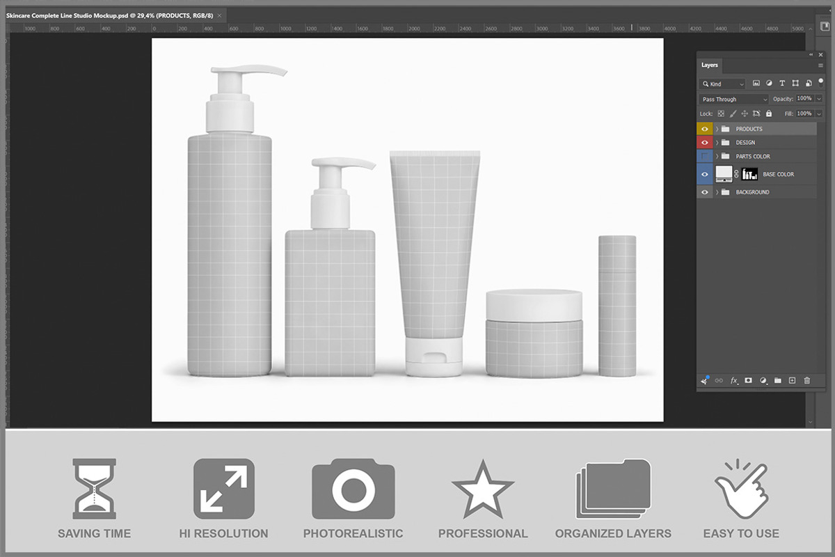 Skincare Complete Line Studio Mo PSD, an Advertising Mockup by Bruno's Shop (Photo 2 of 3)