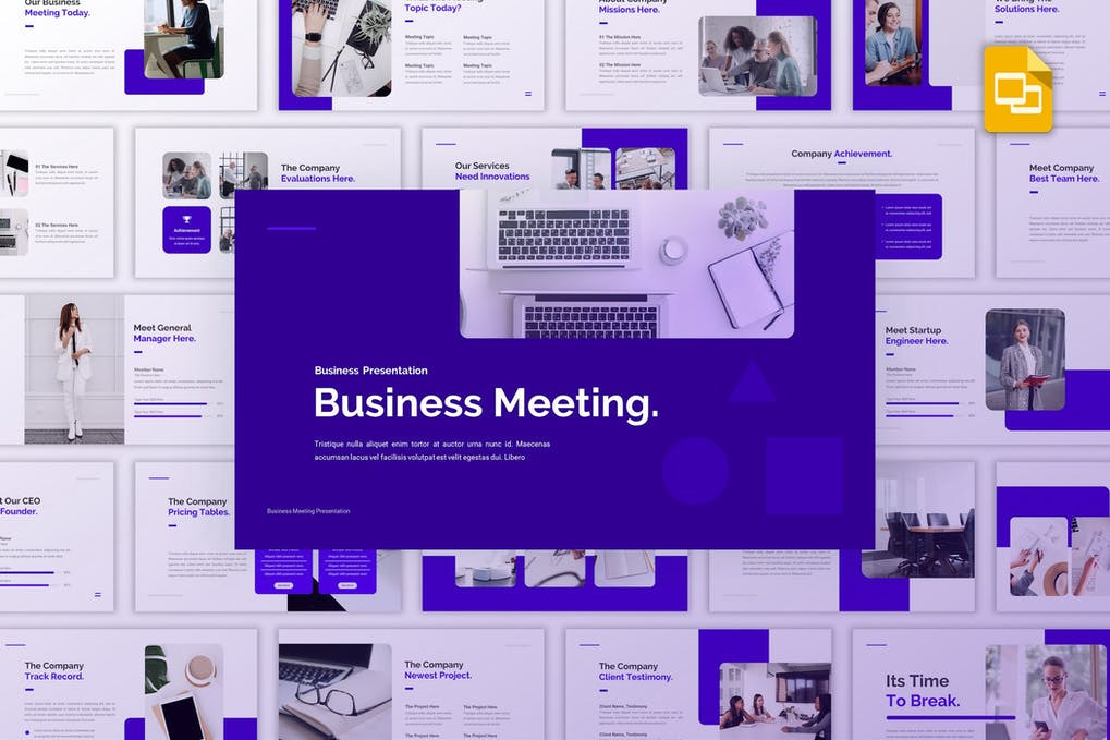 Business Meeting Google Slides, a Presentation Template by PuriCreative