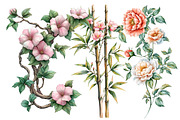 Chinoiserie Floral Clipart, an Illustration by Designworld (Thumbnail 6 of 7)