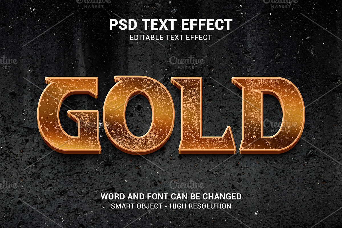 Old Gold Text Effect PSD Template, a Layer Style Add-On by bdrobin (Photo 2 of 2)
