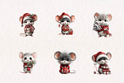 Christmas Mouse Clipart Set, a Seasonal Illustration by CreationArt (Thumbnail 4 of 7)