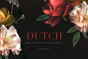Vintage Floral Clip Art - Dutch, an Illustration by Create The Cut (Thumbnail 7 of 12)