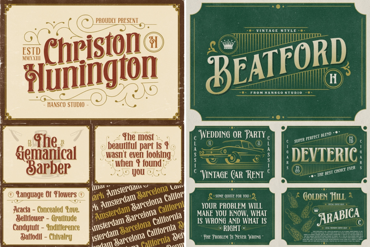Amazed Vintage Font Bundle - SALE!, a Serif Font by HansCo Studio (Photo 10 of 13)