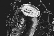 Black 550ml Can With Splash 3D Model, an Object 3D Model by rebrandy (Thumbnail 5 of 7)
