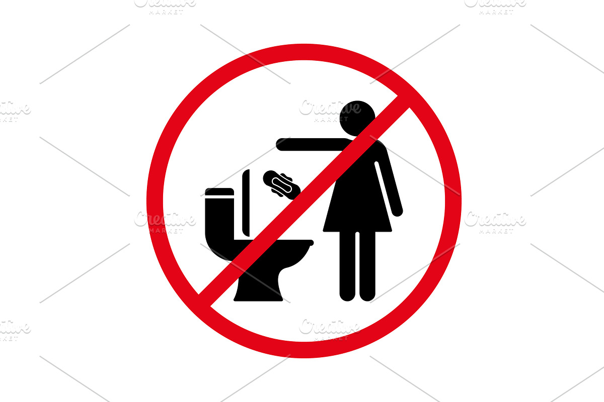 Please No Flush Litter in Toilet, an Object Illustration by Vector Creator