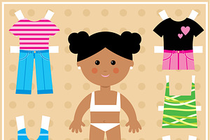 Paper Doll With Clothes Set