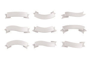 Curved ribbon 3D banner. Blank, an Object Illustration by winwin.art