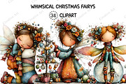 Whimsical Christmas Fairy Clipart, an Illustration by Creative Art (Thumbnail 1 of 10)