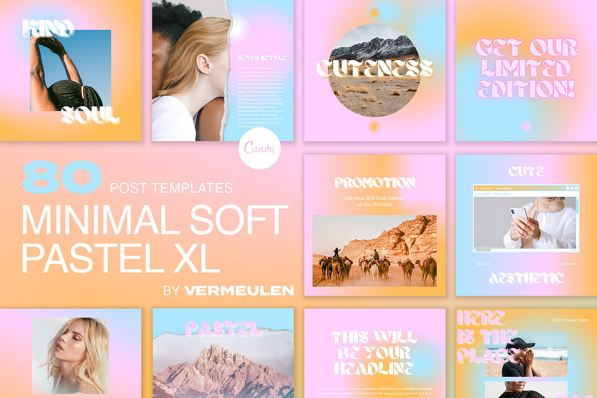 Instagram Social Media CANVA Pastel, a Social Media Template by Vermeulen Design Studio (Photo 1 of 6)