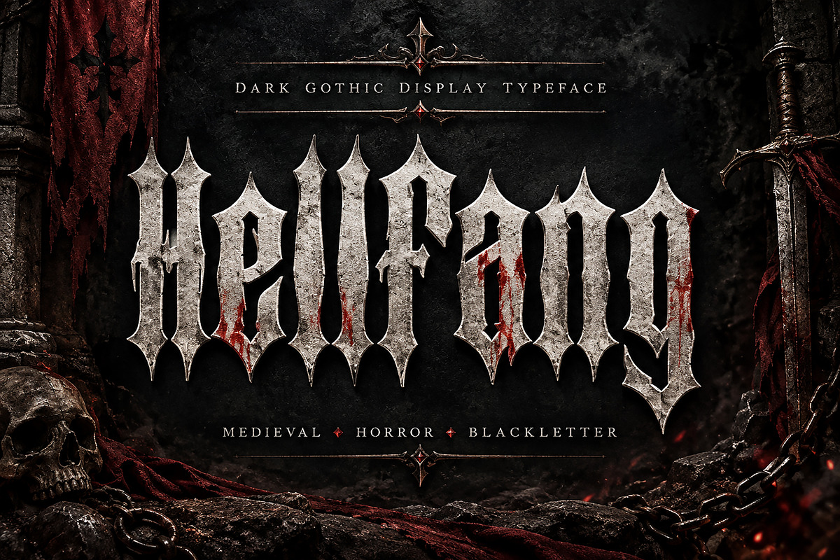 Hellfang, a Blackletter Font by Wow Magic (Photo 1 of 7)