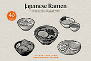 Japanese Ramen Engraving Collection, a Food Illustration by Kaizla03 (Thumbnail 1 of 5)